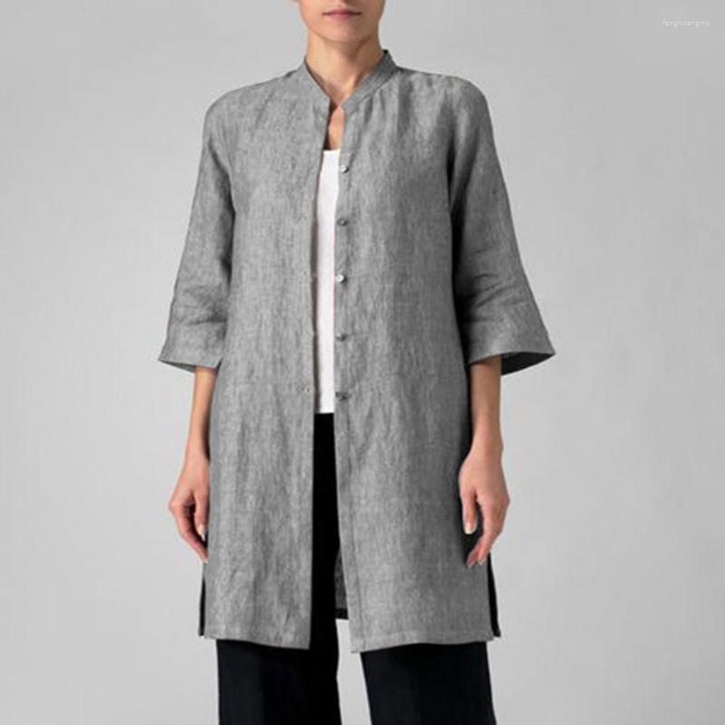 

Women's Blouses Lightweight Trendy Lazy Loose Mid-Length Basic Shirt Cardigan Comfortable Coat Buttons Placket Streetwear, Red