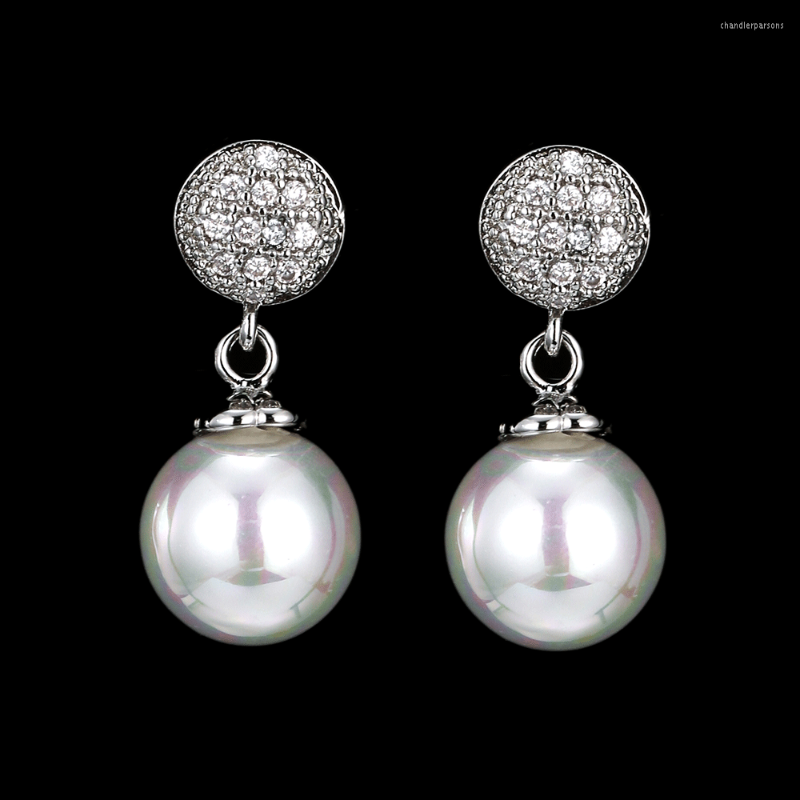 

Stud Earrings Emmaya Arrival Punk Style Fashion Peael Earring With Tiny Zirconia Decoration For Female Bridal Engagement Fine Jewelry