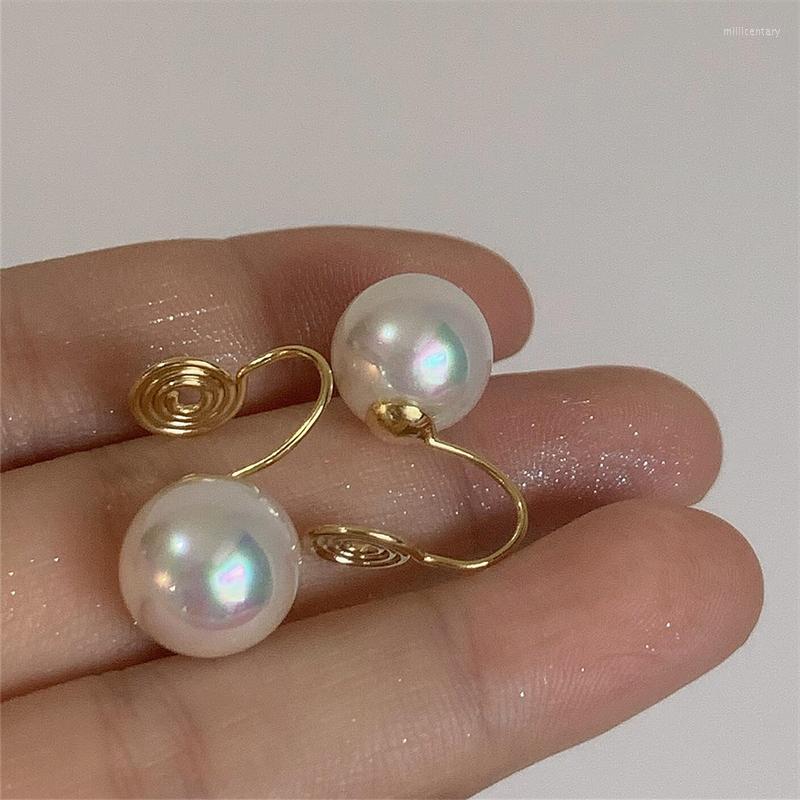 

Backs Earrings Korean High Quality Smooth Pearl Ear Clip Without Piercing For Women Fashion Light Luxury Cuff Wedding Jewelry