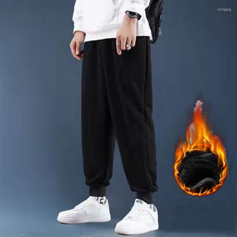 

Men's Pants DIHOPE 2022 Thicken Men's Winter Warm Plus Size Streetwear Black Joggers Loose Sweatpants Male Fleece Trousers, Black 2