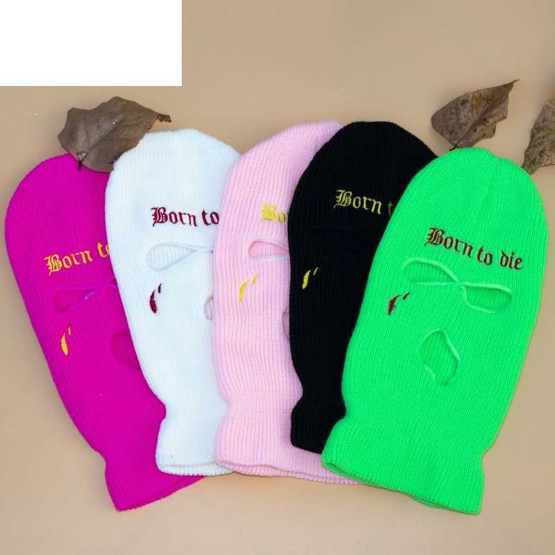 

Limited Embroidery Balaclava Army Tactical Mask Winter Green Halloween Caps For Party Motorcycle Bicycle Ski Cycling Pink Masks