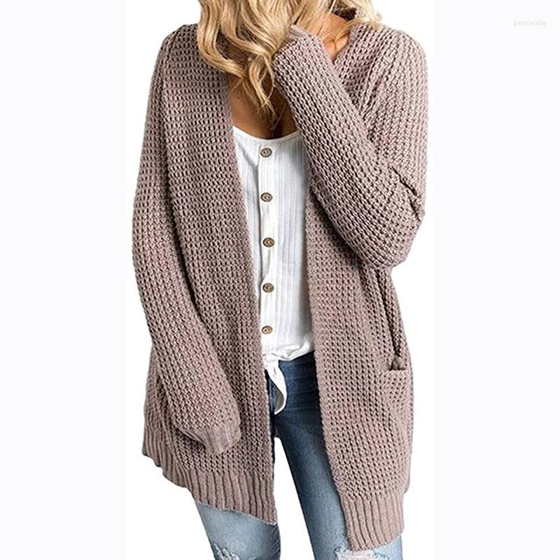 

Women' Knits Woman Sweater Cardigan 2022 Autumn/winter Solid Color Pocket Long Sleeve Knitting Woman' Clothing Drop MMYD2827, Rando color