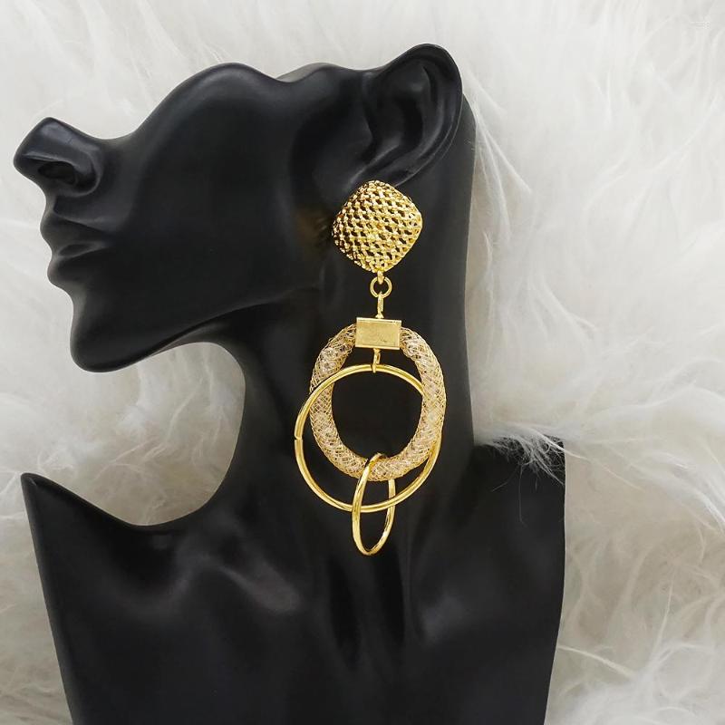 

Dangle Earrings Fashion Jewelry Asymmetric Round Chain Street Port Wind Fringe Ladies Long