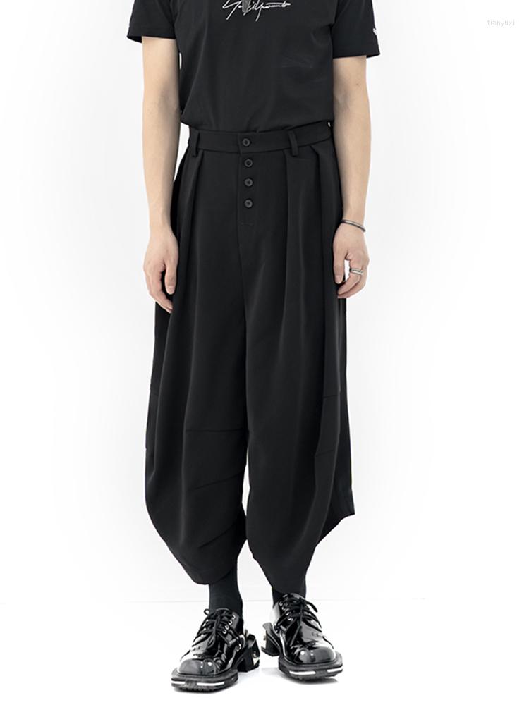 

Men' Pants Men' Black Loose Casual Machete Japanese Large Curved Kendo Personalized Wide Leg Capris
