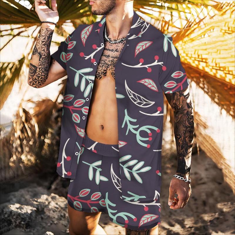 

Men' Casual Shirts 2022 Summer Top Short Sleeve Floral Shirt 3d Printing Hawaiian Beach Vacation Fashion Trend Green Leaf Breathable, Cs-tz-0554