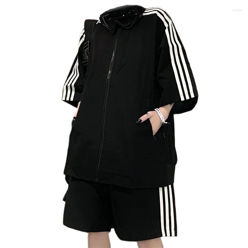 

Women' Tracksuits Women' Clothing Summer 2022 Fashion Casual Sports Suit Women Loose Student Short-Sleeved Tops Shorts Couples, Black suit