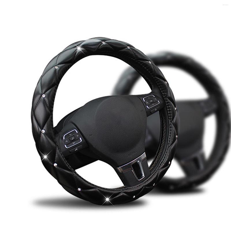 

Steering Wheel Covers Universal Car Cover With Crystal Diamond Black Fashionable And Sporty For Women