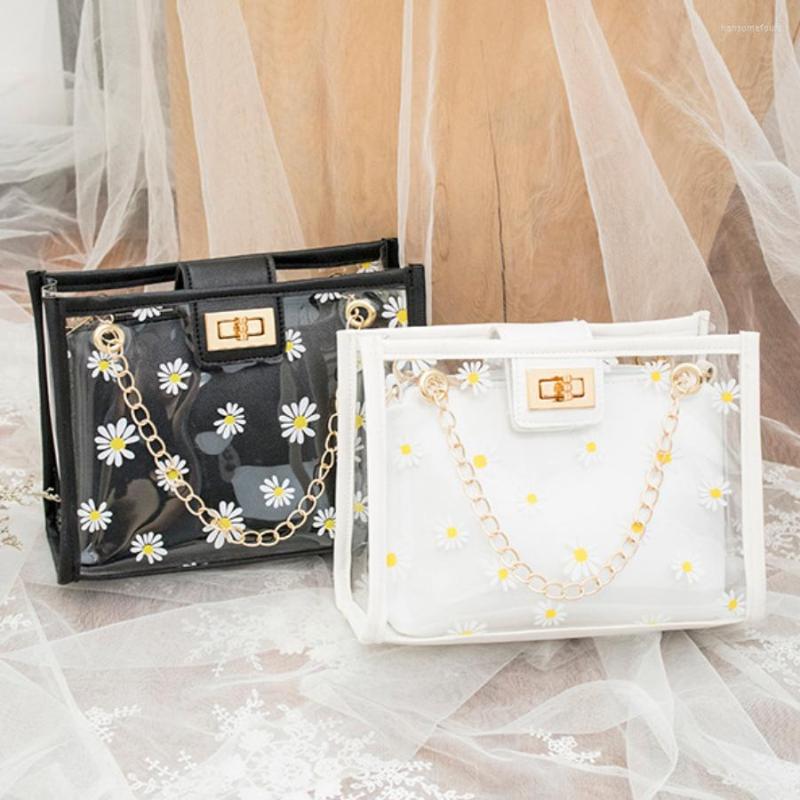 

Evening Bags 2022 Women Bag Transparent PVC Chain Messenger Crossbody Famous Design Small Shoulder Lady Handbag Designer Set Luxury, Black