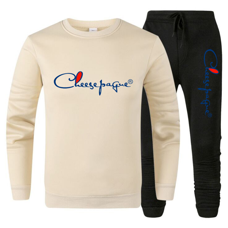 

Casual Sports Set Men Fleece Jogger Tracksuit Hoodies Mens Solid Sweatpants Sweatshirt Woman Hoody Pullover Set Brand LOGO Print