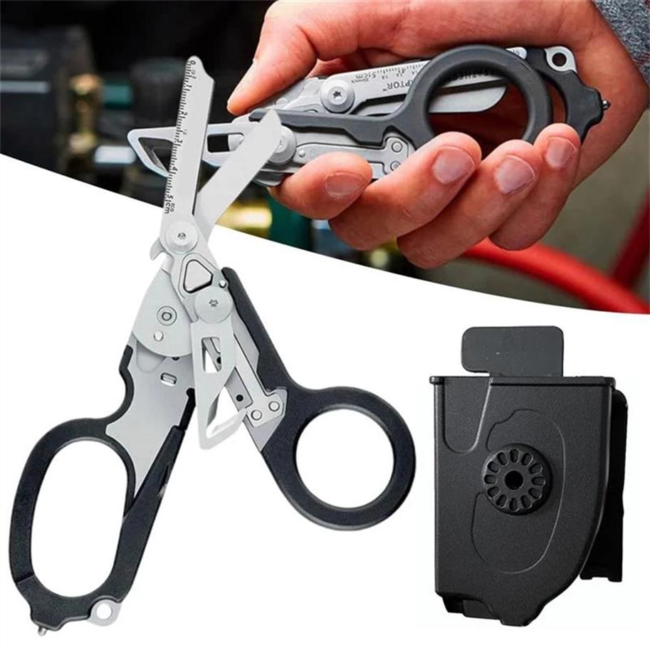 

Others Tactical 6 In1 Multifunction Raptor Emergency Response Shears Foldable Scissors Tactical Pliers Outdoor Survival Tool Camping Eq266B, As it shows