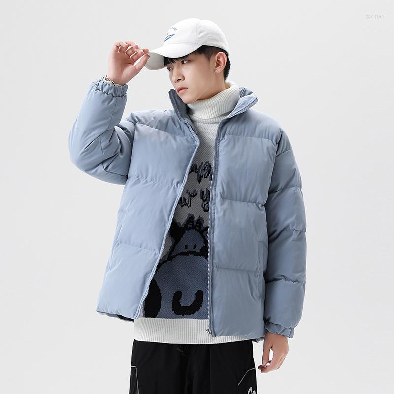 

Men's Down Winter Coat Men Solid Color Parkas Warm Stand Collar Zip Jacket 5XL, Rose red