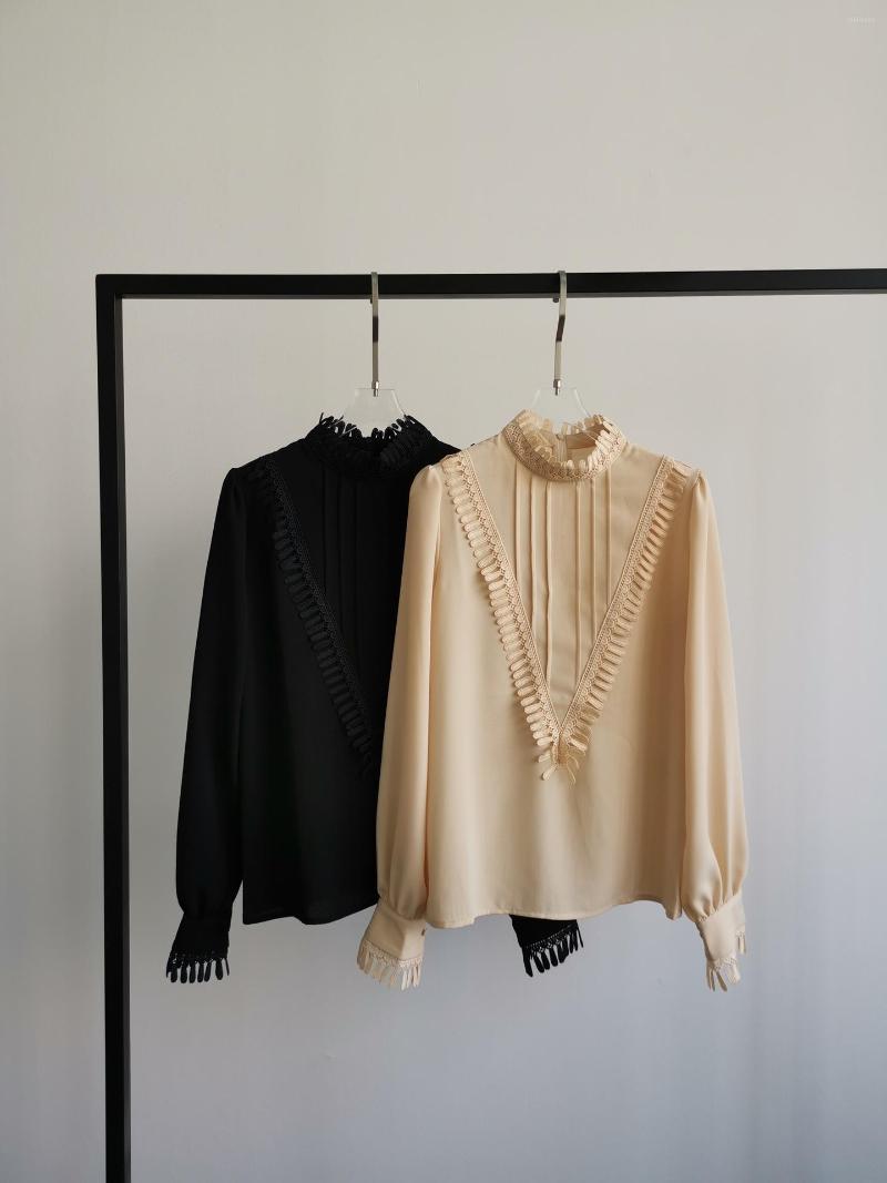 

Women' Blouses Women 2022 Fashion Long-sleeved Sexy Lace Shirt 0322