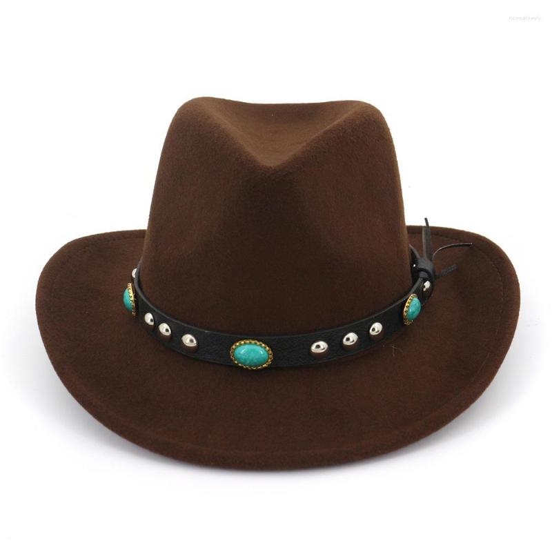 

Berets Metal Bull Belt Fedora Cap For Sombrero Hats Men Wide Brim Western Cowboy Cowgril Autumn Winter Warm Trilby Jazz HF10, Black