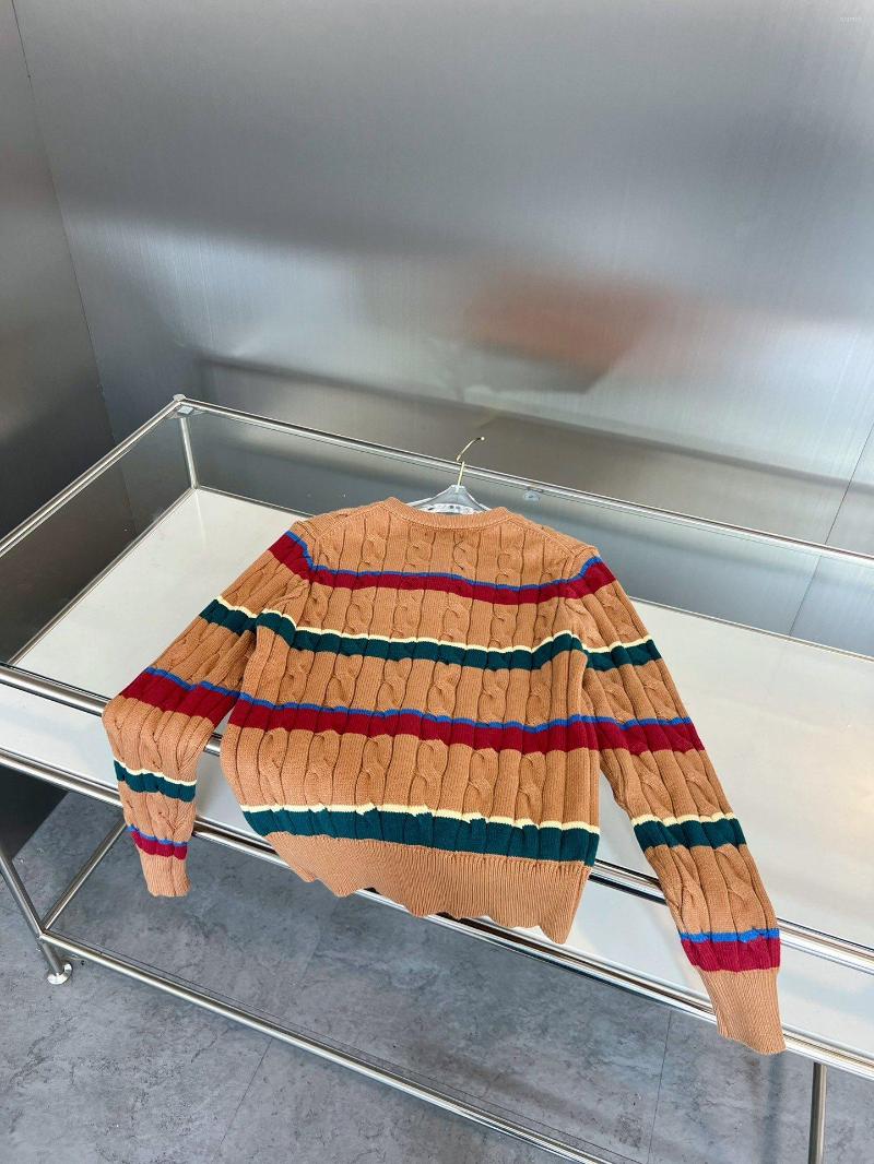 

Women' Knits Autumn Winter Fashion Women Casual Classic Wool Cashmere Striped Multicolor Knit Sweater Knitwear Cardigan, Picture shown