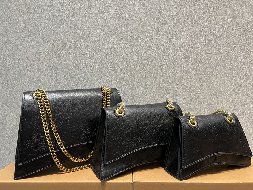 

7A quality Hourglass bag Designer Half Moon tote bag crocodile pattern Leather Crossbody Clutch flap chain Shoulder Bags Letter B Pendan, Crocodile pattern chain grey