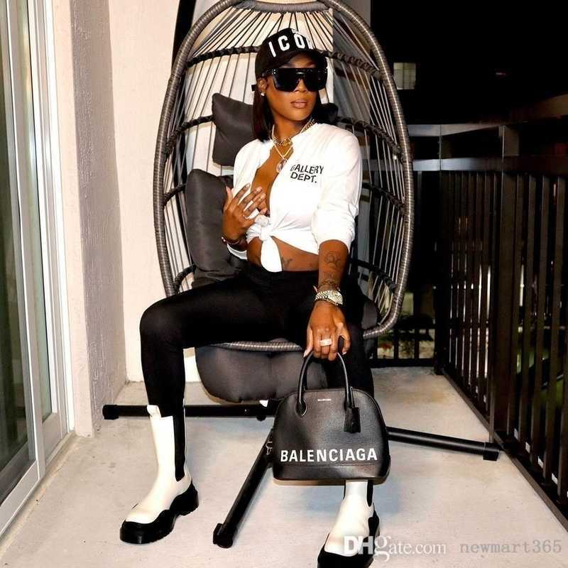 

2022 Fall Women Long Sleeve Tshirt Designer T-shirt Sexy Slim Fit Tee Split Lace Up Print Cardigan Tops Tee Shirts -XL, White