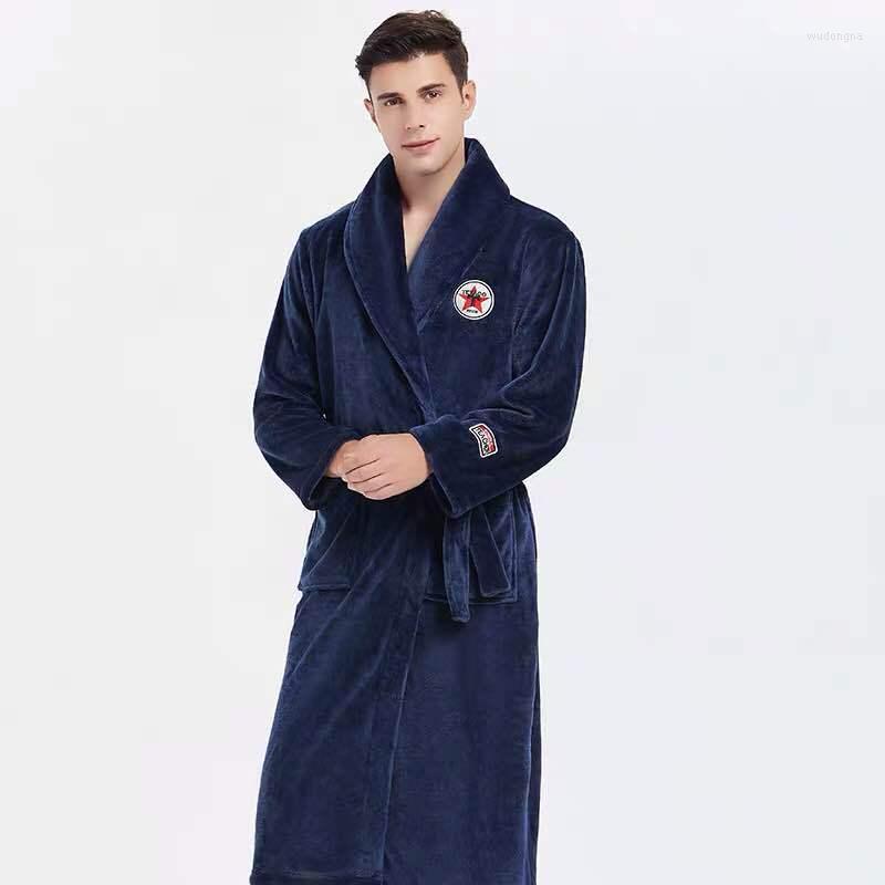 

Men's Sleepwear Autumn Winter Flannel Thick Warm Men Daisy Casual Kimono Bathrobe Plus Size 4XL Nightgown Male Home Wear, Men f