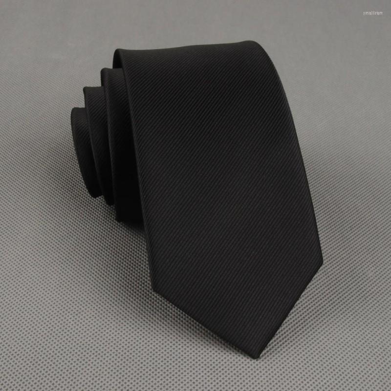 

Bow Ties Skinny Neck Tie Solid Narrow Fashion Slim For Men Black Business 6cm