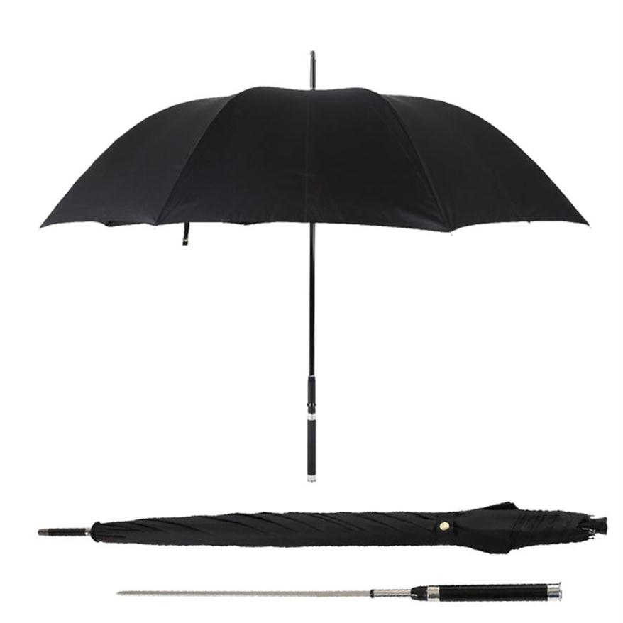 

Sword Warrior Self-defense Umbrella Long Handle Man Automatic Windproof Creative Business Sunny And Rainy Umbrella Gift T200117229v, Black with bo