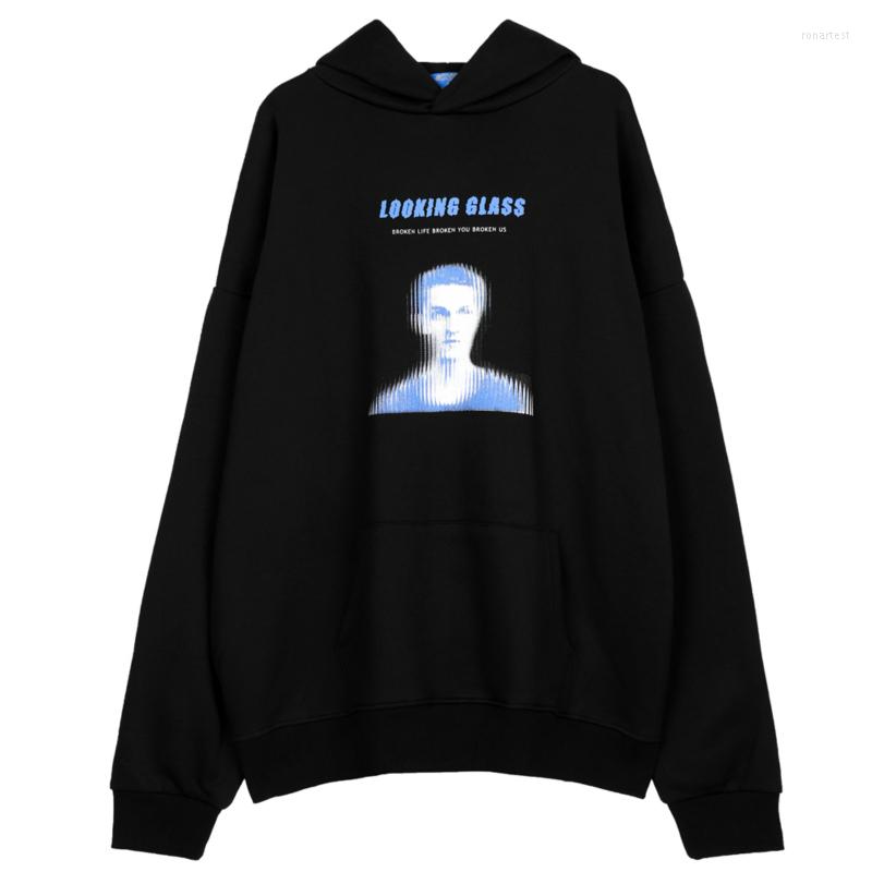 

Men' Hoodies Men Clothing Hip Hop Hoodie Streetwear Harajuku Characters Printed Oversized Cotton Autumn 2022 Fashion Loose Male, Black