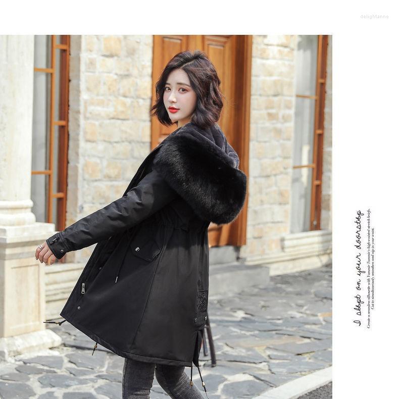 

Women's Down 2022 Winter Parka Coat Padded Jacket Mid-length Korean Thick Hooded Warm