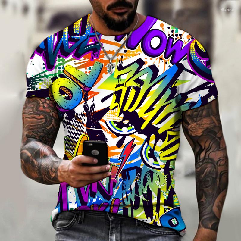 

Men's T Shirts 3D Printing T-Shirt Funny Graffiti Pattern Summer Fashion O-Neck Streetwear Harajuku Male Oversized Tees, Gra035
