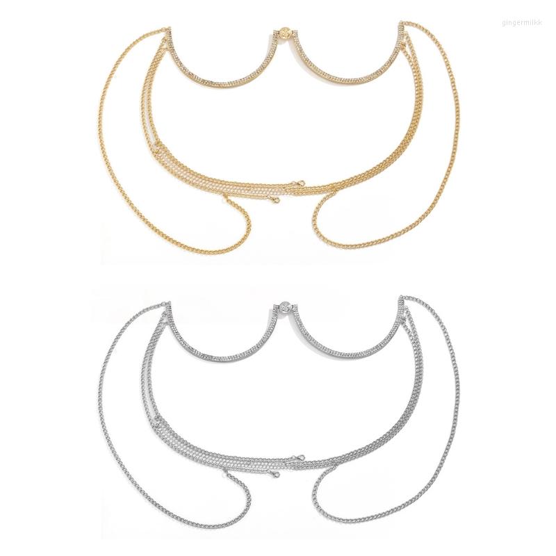 

Belts Body Jewelry Chest Bracket Bras Chain Bra U-Shaped For Women Sexy Dropship, Silver