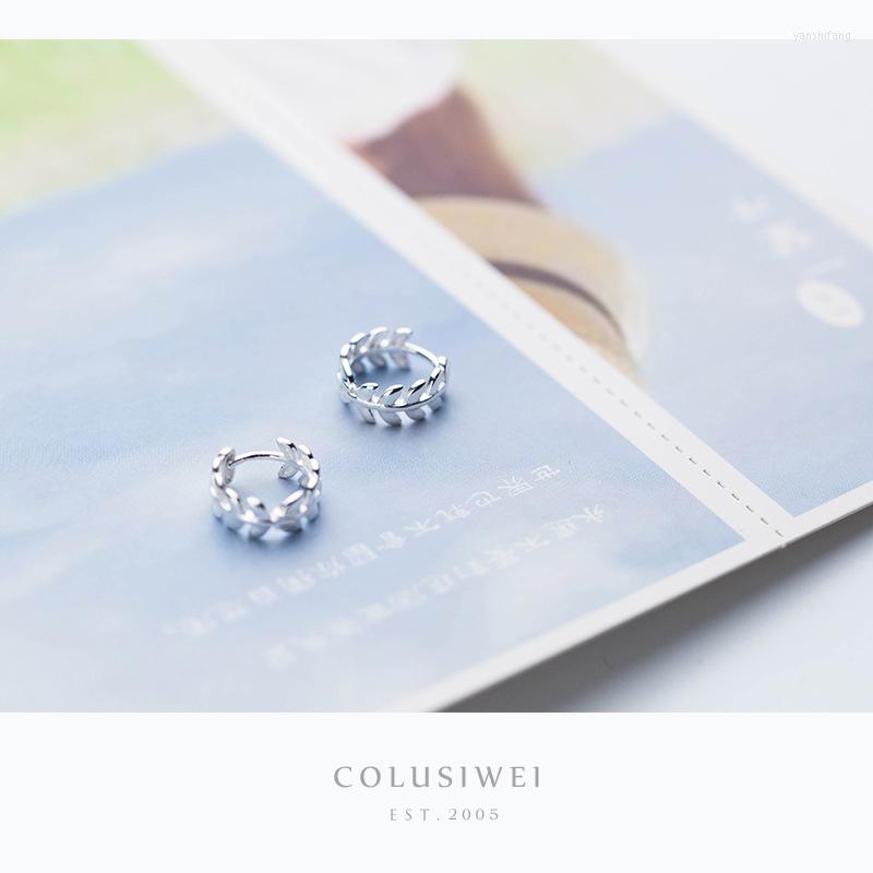 

Hoop Earrings Colusiwei Authentic 925 Sterling Silver Fashion Simple Leaf Plant For Women Jewelry