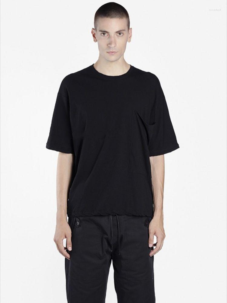 

Men' T Shirts Short Sleeve T-Shirt Summer Dark Cotton Round Collar Street Style Simple Large Size Loose Leisure Fashion, Black