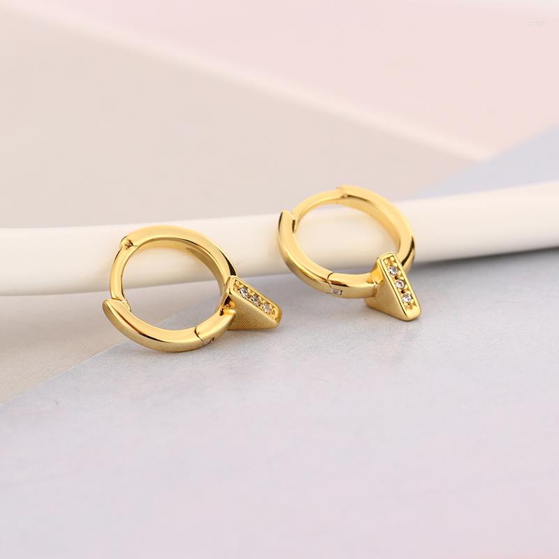 

Hoop Earrings Earring Trendy Punk Hiphop Rivet Cubic Zircon For Women Gothic Party Jewelry Pendientes Orecchini Accessories