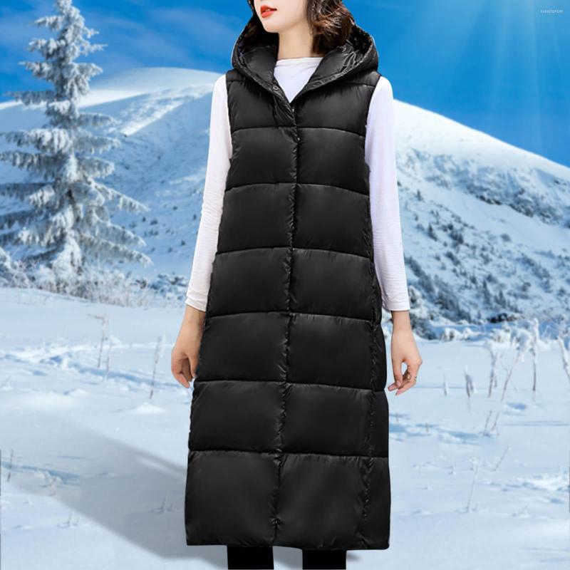 

Women's Down 2022 Autumn Winter Cotton Vest Slim Fit Warm Puffer Coat Waistcoat Loose Mid-length Large Size Sleeveless Jacket