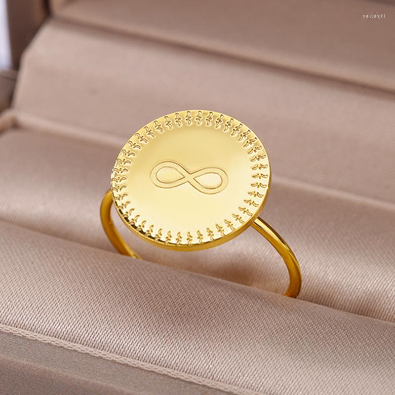 

Cluster Rings Infinity Symbol Men For Women Stainless Steel Bow-Knot Ring Wedding Jewelry Female Fashion Punk Couple