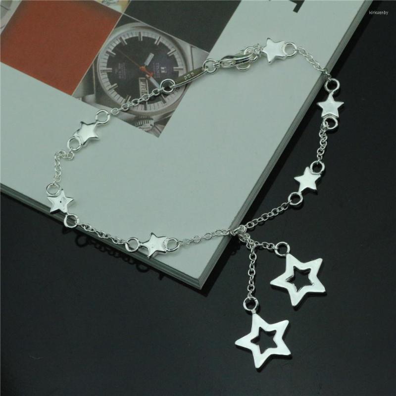 

Anklets Ephalus Adjustable Two Stars Women's Anklet 19cm 2022 Copper Alloy Silver Plated Hypoallergenic Quality Original Luxury Jewelry