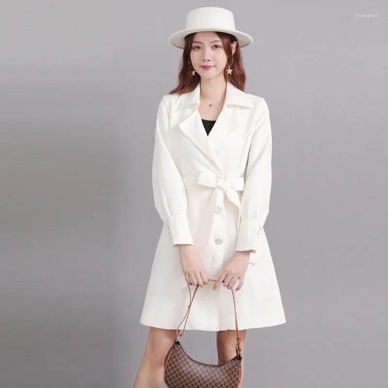 

Women's Trench Coats Womens 2022 Spring Autumn Korean Fashion Temperament Slim Windbreaker Jackets Long Waist Plus Size Overcoat, Beige