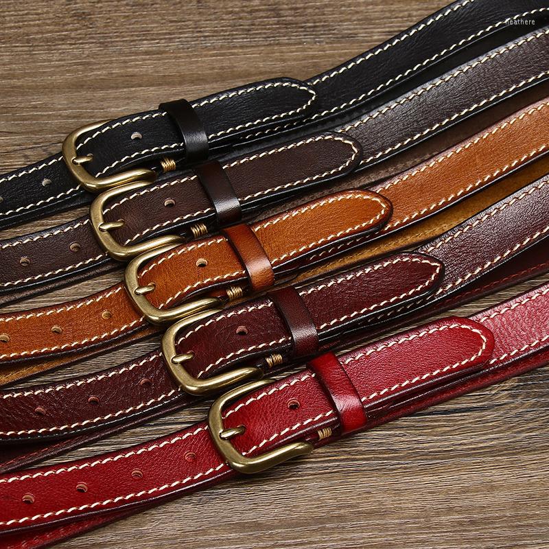 

Belts Genuine Leather Cowskin Strap Pin Buckle Fancy Vintage For Jeans 2.8cm Width Women Belt Designer Female, Black