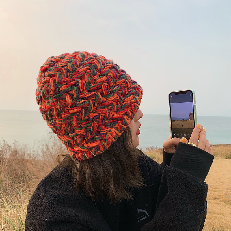 

Wide Brim Hats Bucket Winter Knitted Women Fashion Colour Warm Breathable Panama Female Outdoor Basin Hat Sunscreen Sun Caps 221119, Orange