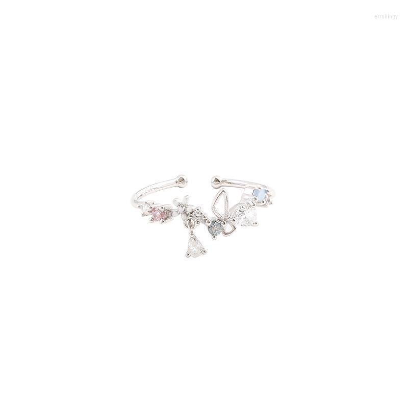 

Cluster Rings S925 Silver Design Garland Ring Female Fresh Romantic Japanese Light Luxury Index Finger Opening Adjustable