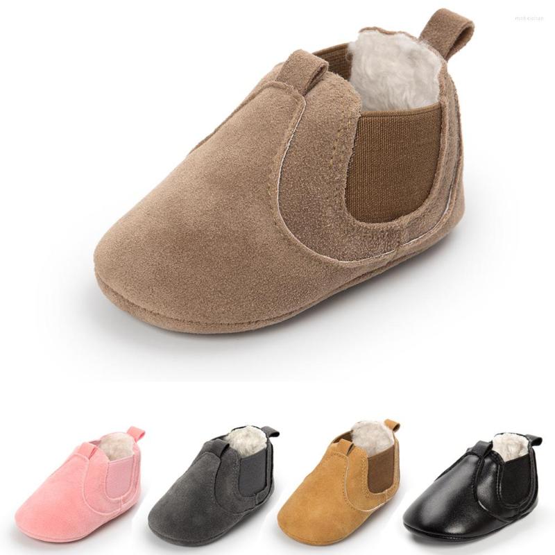 

First Walkers Arrival Winter Warm Toddler Baby Shoes Boots Boy Girl -24M Infant Soft Sole Born Moccasins Crib, Black