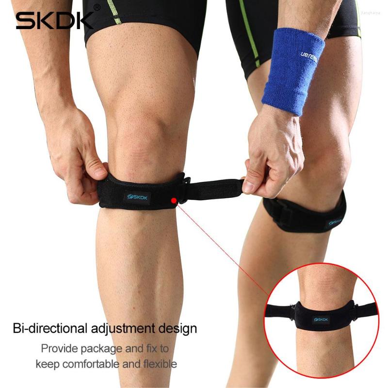 

Knee Pads SKDK Patella Kneecap Band Adjustable Silica Gel Brace Breathable Hiking Running Sports Cycling Support, Blackblue-1pcs