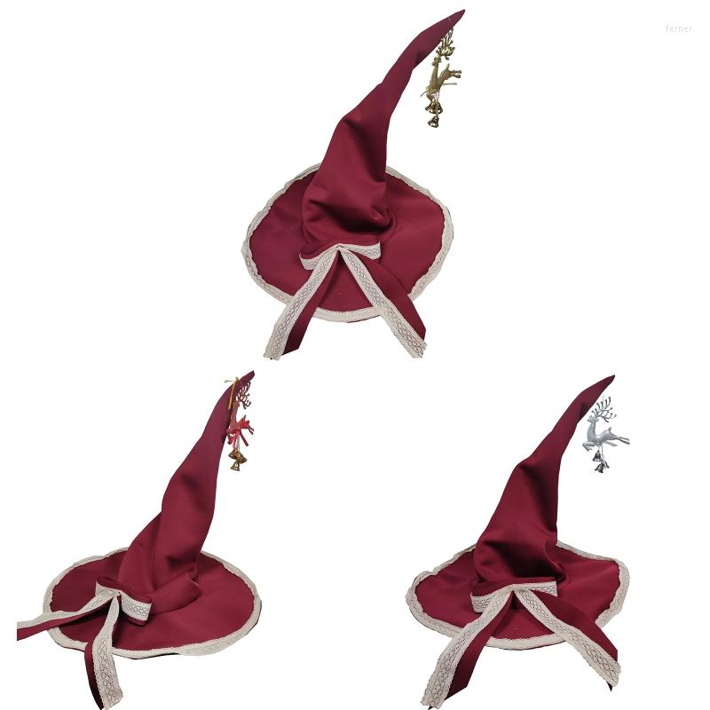 

Berets M7DD Witch Hat Wrinkled Santa For Home Xmas Festival Party Year Gifts, Red