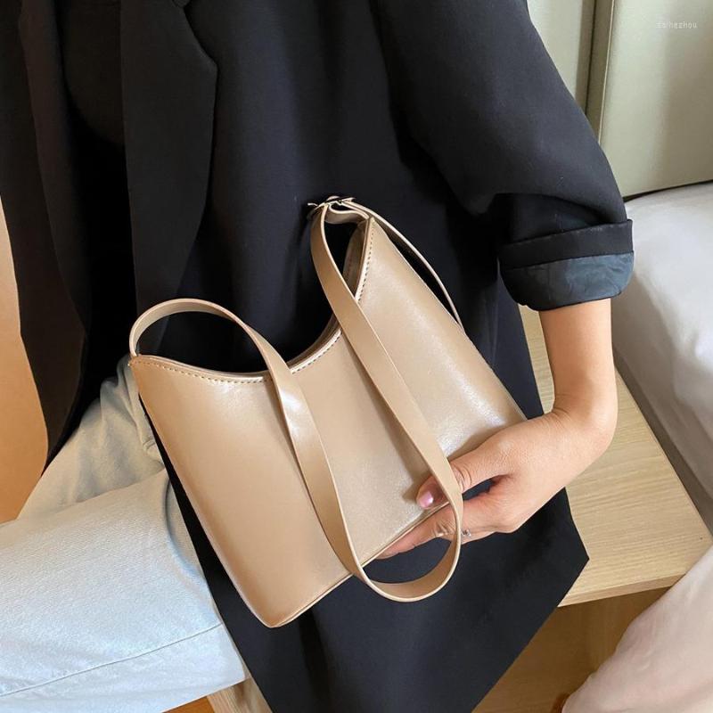 

Evening Bags Crossbody For Women 2022 Solid Color PU Leather Shoulder Bag Casual Small Women's Handbag Female Trend Purse, White