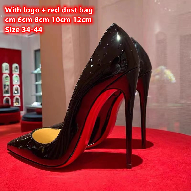 

Brand Pointed Toe Pumps Dress Shoes Women's Shoes 8cm 10cm 12cm Red Wedding Party Sexy Bottom Genuine Leather
