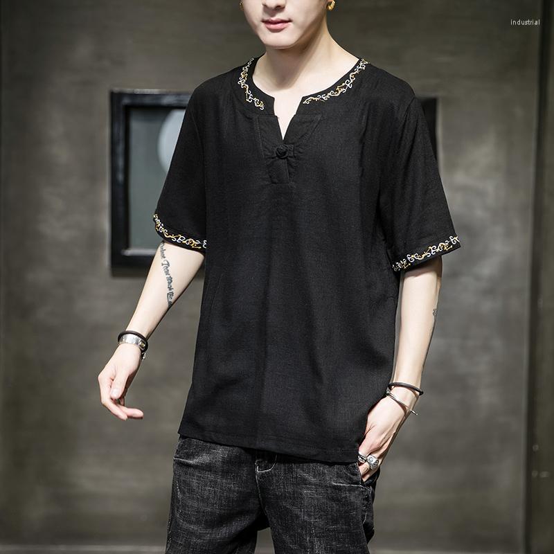 

Ethnic Clothing Large Size Linen Cotton China Top Mens Summer Loose Cozy Tee Chinese Fashion White Zen Cloth Orient Blouse