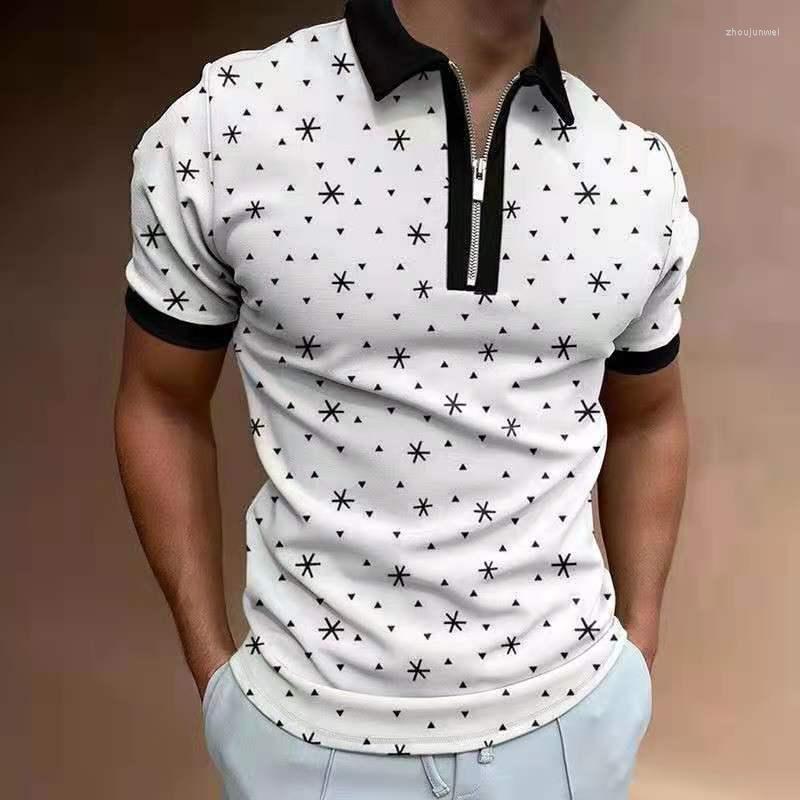 

Men's Polos Fashion Short Sleeve Polo Shirts Men Casual Turn-down Collar Zipper Design Brand Oversize Tops Summer Business Clothes, 006