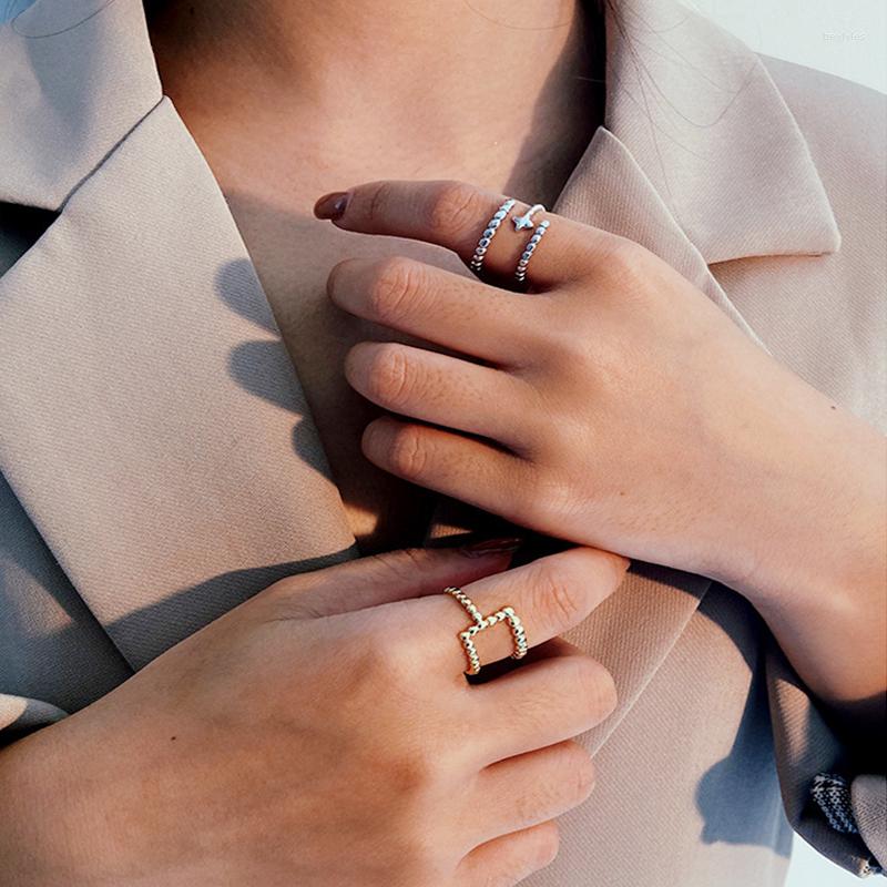 

Cluster Rings Amaiyllis 925 Sterling Silver Minimalist Niche Hollowed Personality Open Ring Fashion Index Finger For Female Jewelry