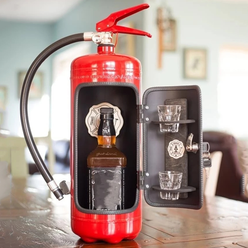 

Wine Glasses Bar Party Fire Extinguisher Mini Wine Cabinet Novelty Creative Metal Supplies Men's Gifts Souvenirs Desktop Home Decorations 221121