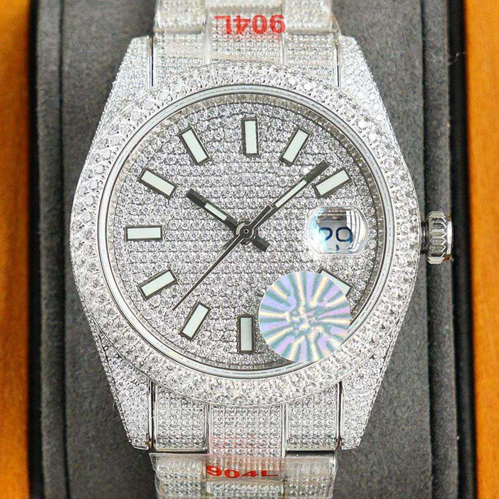 

Wristwatches Diamond Watch Mens Automatic Mechanical Watch 40mm Wristwatch Made Of 904L Stainls Steel Montre de, Colour 3