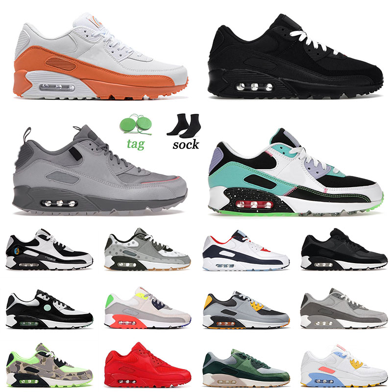 

90 Sports Running Shoes Big Size 12 White Orange Bred Surplus Wolf Grey 90s Triple Black Lucha Libre Violet Men Women Sneakers Trainers Runner 36-46, A65 40-46 usa