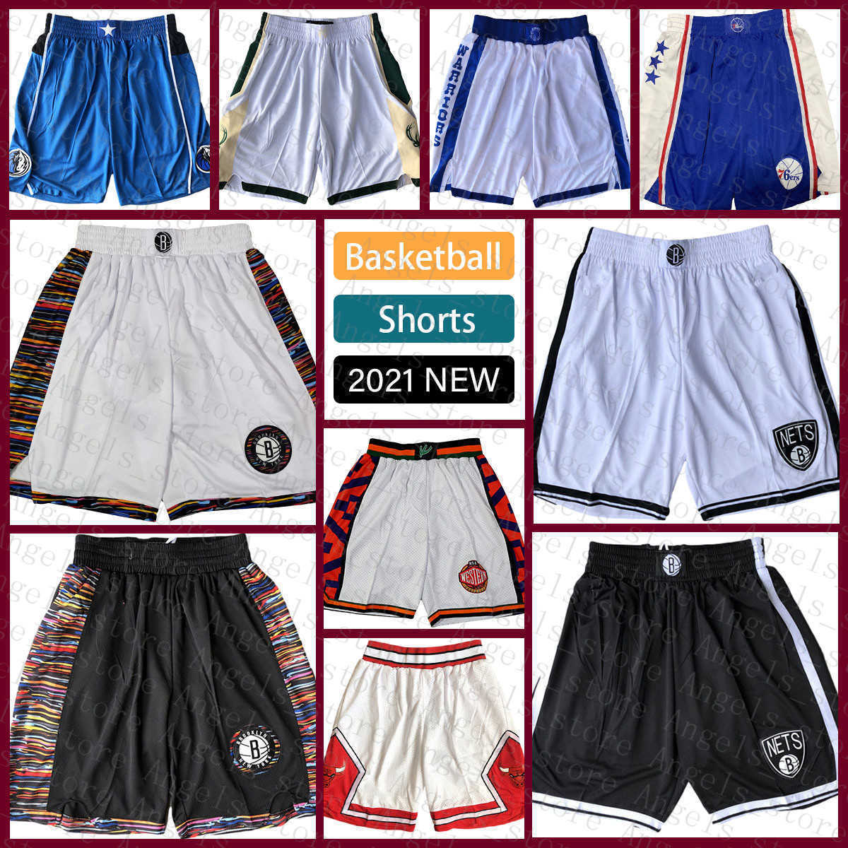 

Brooklyn''Nets''Men Basketball Shorts''nba''2022 New 14