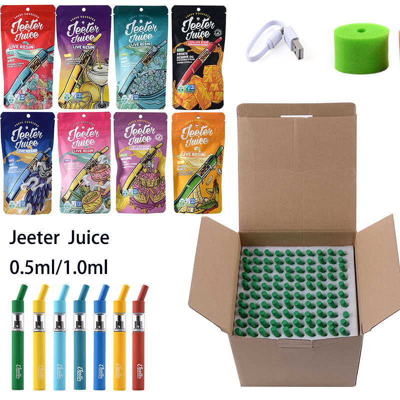 

180MAH Rechargeable E Cigarettes Jeeter Juice Disposable Device Pods With Packaging 0.5ml 1.0ml Vapes Pen Starter Kits Empty Cartridges 10 Flavours